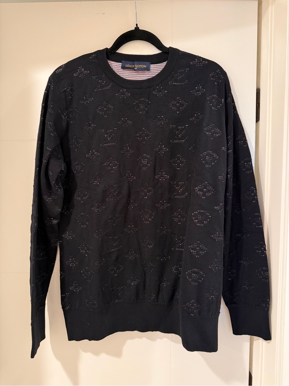 Louis Vuitton Men’s Black Monogram Sweater Size Small